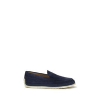 Tod's Blue Calf Leather Bos Taurus Slip-On Loafers