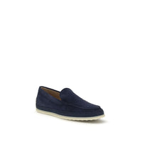 Tod's Blue Calf Leather Bos Taurus Slip-On Loafers