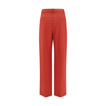 Loulou De Saison Red Fleece Wool Flared Pants