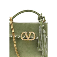 Valentino Garavani Green Calf Leather Bos Taurus Shoulder Bag