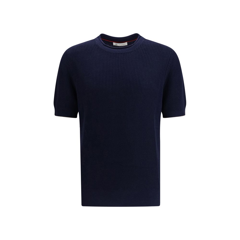 Brunello Cucinelli Blue Linen T-Shirt