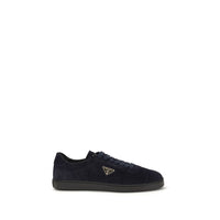 Prada Blue Calf Leather Bos Taurus Low Top Sneakers
