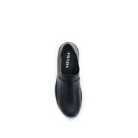 Prada Black Calf Leather Bos Taurus Slip-On Loafers
