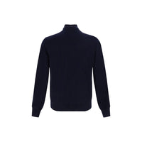 Brunello Cucinelli Blue Fleece Wool Cardigan