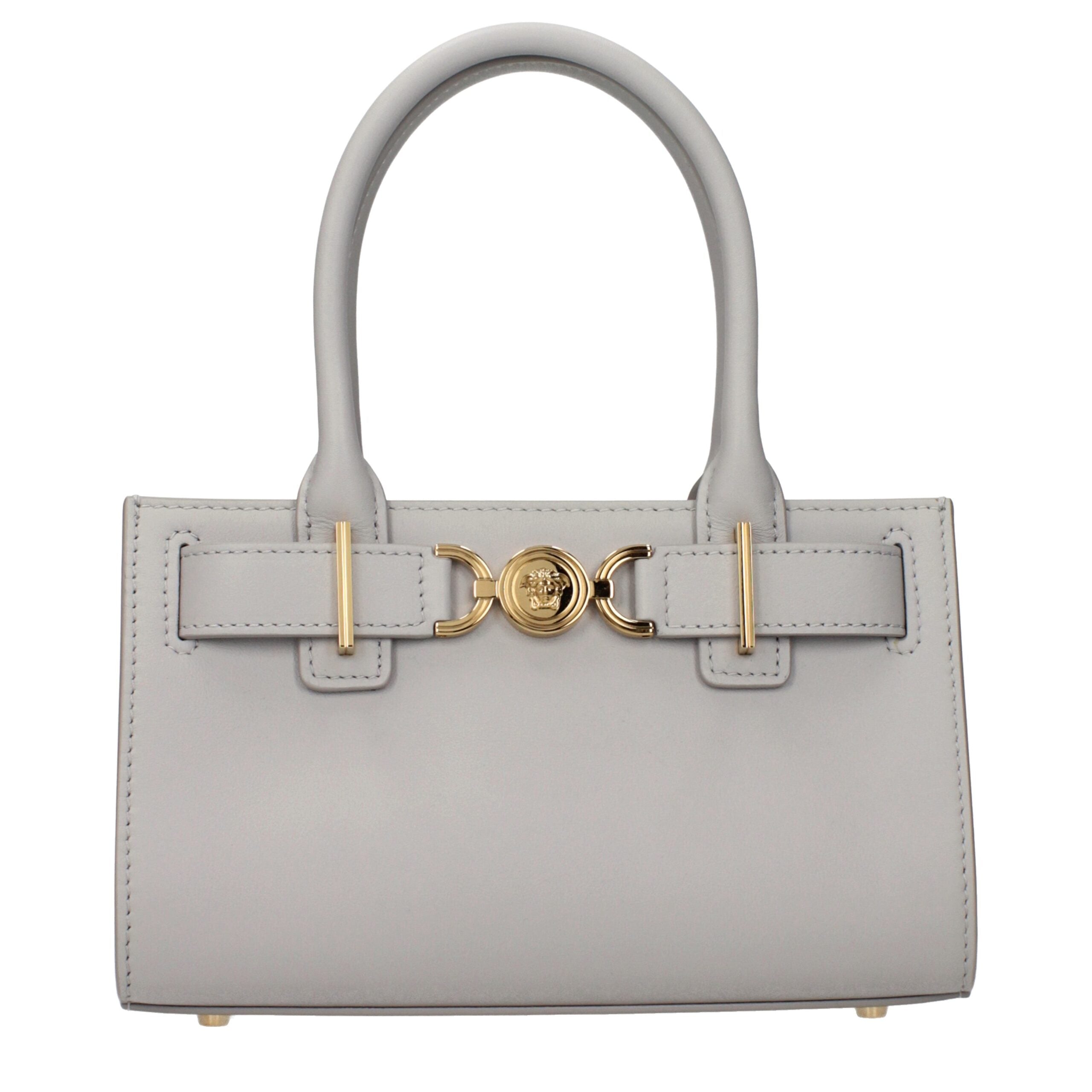Versace Gray Leather Handbag