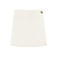 Ganni White Cotton Mini Skirt