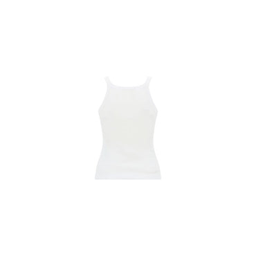 Fendi White Cotton Sleeveles T-Shirt