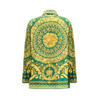 Versace Green Silk Pattern Shirt