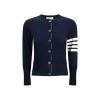 Thom Browne Blue Fleece Wool Cardigan