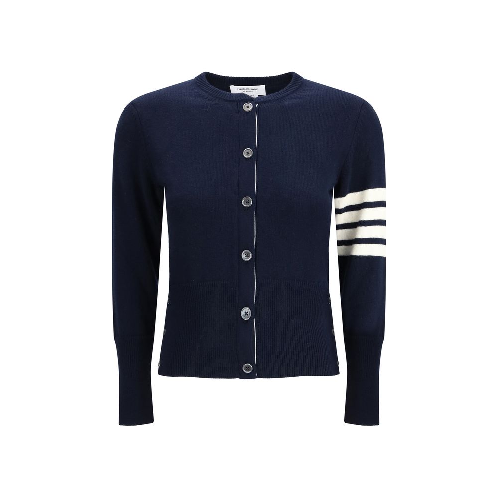 Thom Browne Blue Fleece Wool Cardigan