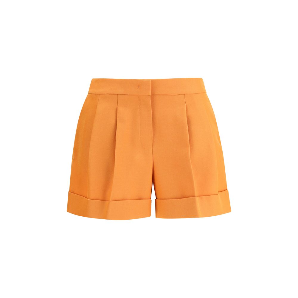 Fendi Orange Fleece Wool Shorts