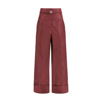 Fendi Bordeaux Silk Dress Pants