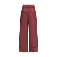 Fendi Bordeaux Silk Dress Pants