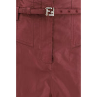 Fendi Bordeaux Silk Dress Pants