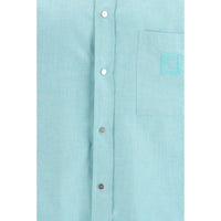 Fendi Light Blue Cotton Dress Shirt