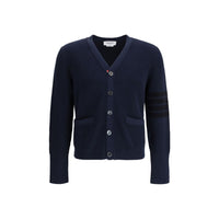 Thom Browne Blue Cotton Cardigan