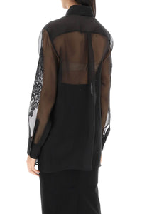 Dolce & Gabbana organza shirt with lace inserts