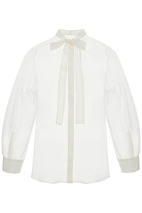 Dolce & Gabbana optical white silk shirt with mandarin collar