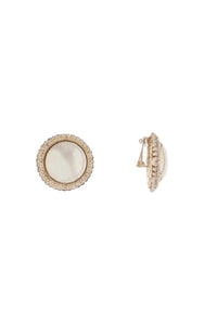 Alessandra Rich boule earrings with golden crystals