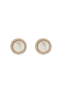 Alessandra Rich boule earrings with golden crystals